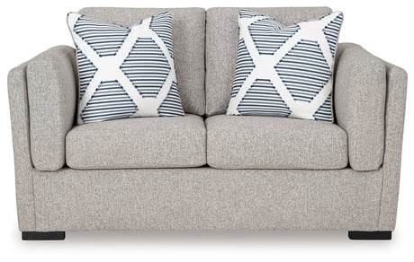Evansley Pewter Sofa, Loveseat, Chair and Ottoman from Ashley - Luna Furniture