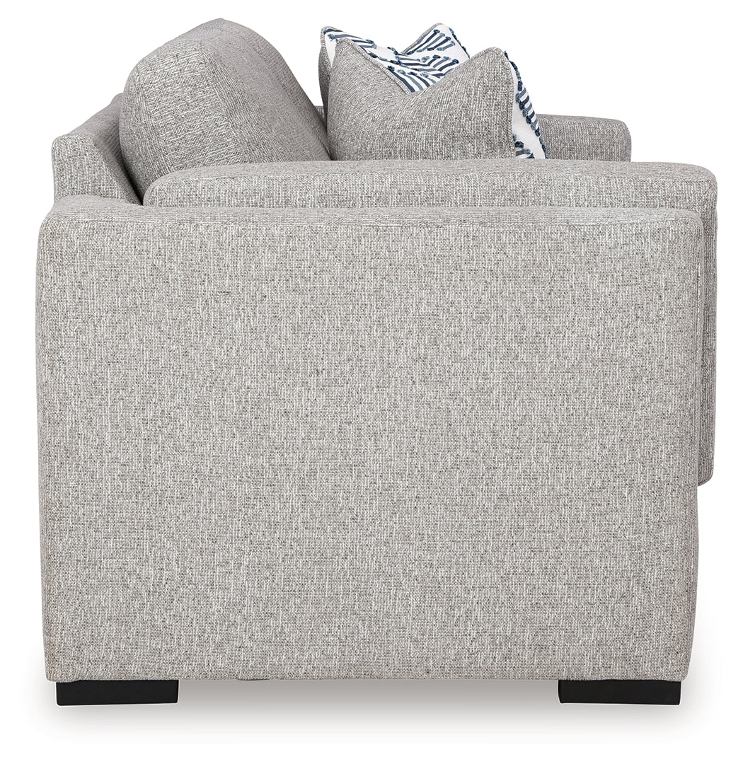 Evansley Pewter Sofa, Loveseat, Chair and Ottoman from Ashley - Luna Furniture