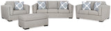 Evansley Pewter Sofa, Loveseat, Chair and Ottoman from Ashley - Luna Furniture