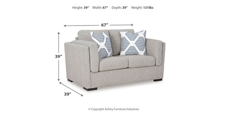 Evansley Pewter Sofa, Loveseat, Chair and Ottoman from Ashley - Luna Furniture