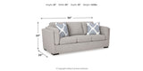 Evansley Sofa, Loveseat, Chair and Ottoman in Pewter from Ashley Furniture - Luna Furniture