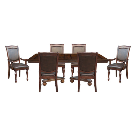 Lordsburg Brown Chery 7-Piece 103" Double Pedestal Extendable Dining Set from Homelegance - Luna Furniture