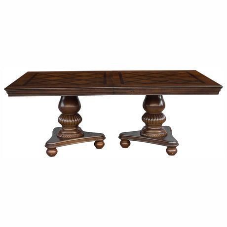 Lordsburg Brown Chery 103" Double Pedestal Extendable Dining Table from Homelegance - Luna Furniture