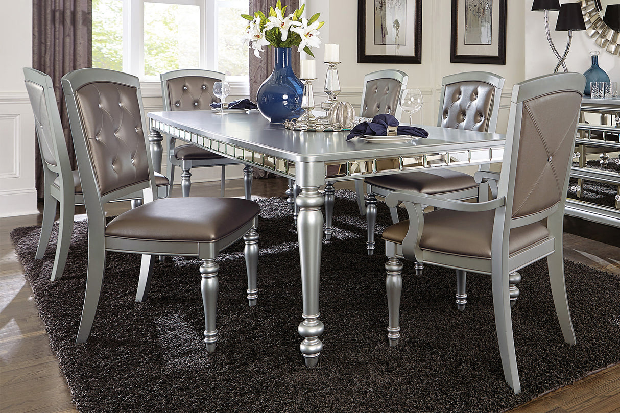 Orsina Silver Mirrored 96" Extendable Dining Table from Homelegance - Luna Furniture
