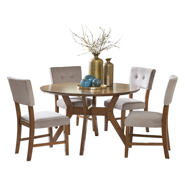 Edam Brown 5-Piece Round Dining Set