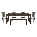 Makah Dark Brown/Beige 7-Piece 78" Extendable Dining Set from Homelegance - Luna Furniture