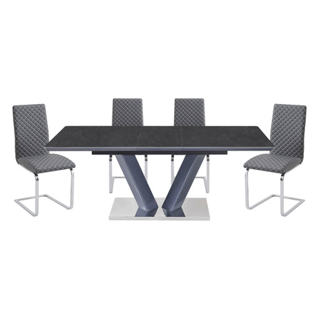 Yannis Black/Gray 5-Piece Dining Room Set from Homelegance - Luna Furniture