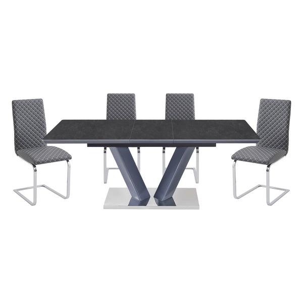 Yannis Black/Gray 5-Piece Dining Room Set