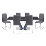 Yannis Black/Gray 7-Piece Dining Room Set