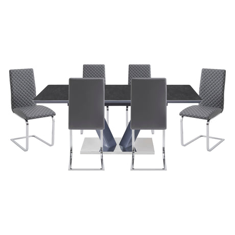 Yannis Black/Gray 7-Piece Dining Room Set from Homelegance - Luna Furniture