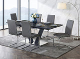 Yannis Chrome Metal/Gray Faux Leather Side Chair, Set of 2 from Homelegance - Luna Furniture