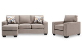 Greaves Stone Sofa Chaise and Chair from Ashley - Luna Furniture
