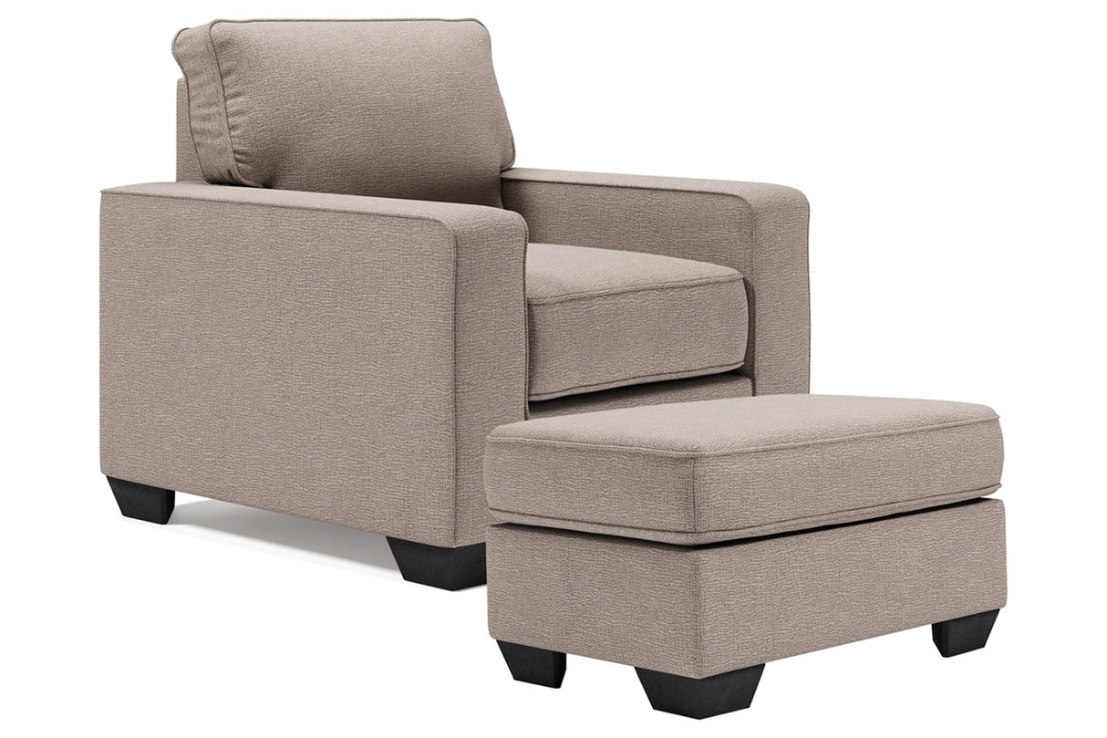 Greaves Stone Chair and Ottoman from Ashley - Luna Furniture