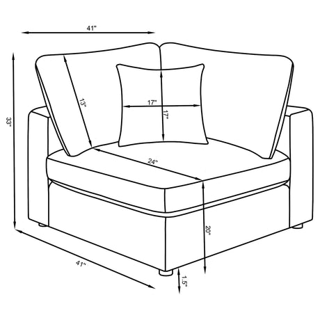Serene Beige 4-Piece Upholstered Modular Sectional from Coaster - Luna Furniture
