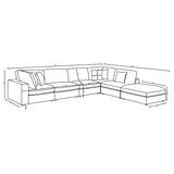 Serene Beige 6-Piece Upholstered Modular Sectional from Coaster - Luna Furniture