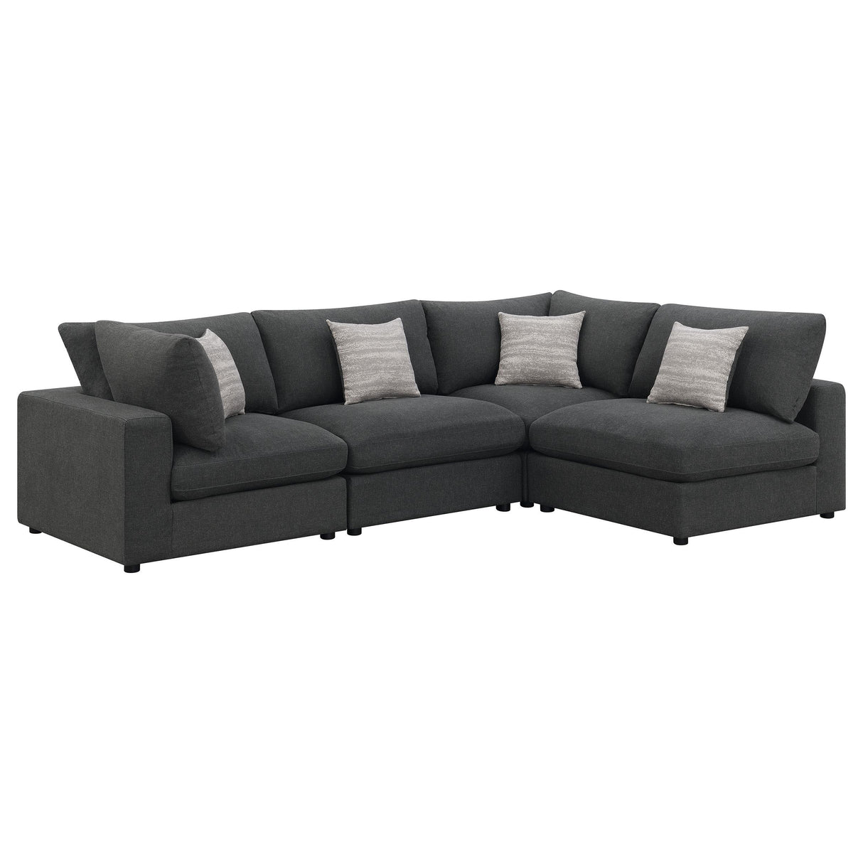 Serene Charcoal Upholstered 4-Piece Modular Sectional from Coaster - Luna Furniture