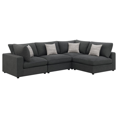 Serene Charcoal Upholstered 4-Piece Modular Sectional from Coaster - Luna Furniture
