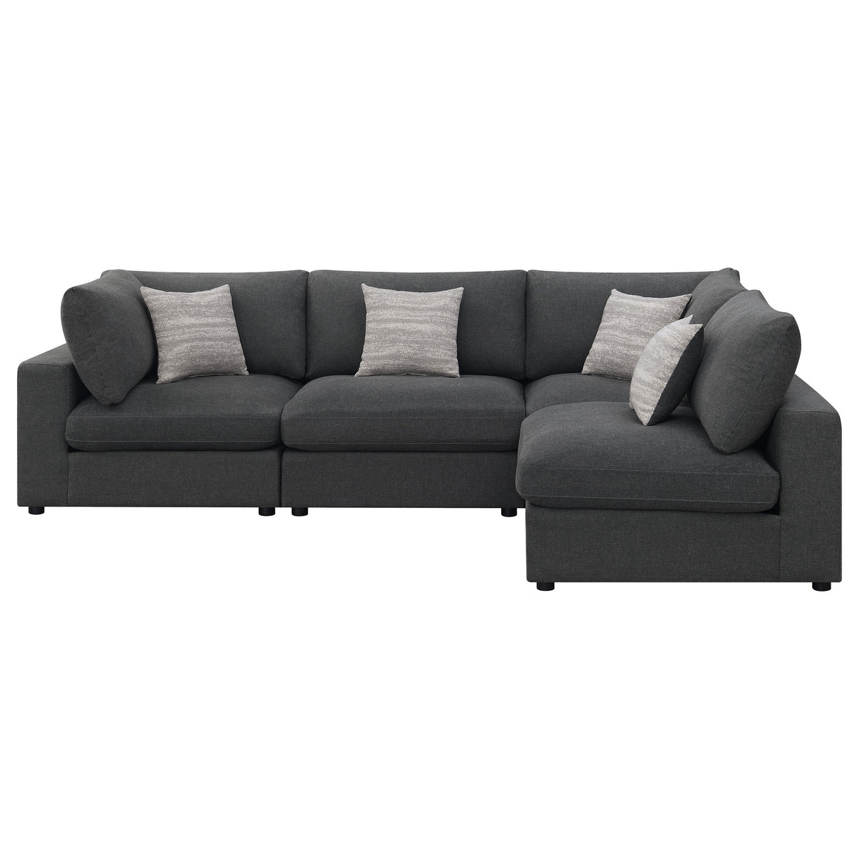 Serene Charcoal Upholstered 4-Piece Modular Sectional from Coaster - Luna Furniture