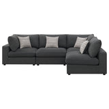Serene Charcoal Upholstered 4-Piece Modular Sectional from Coaster - Luna Furniture