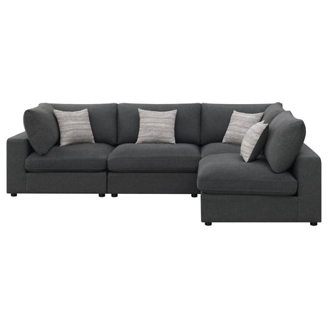 Serene Charcoal Upholstered 4-Piece Modular Sectional from Coaster - Luna Furniture