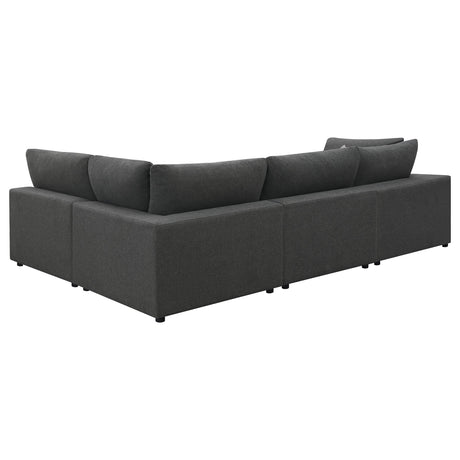 Serene Charcoal Upholstered 4-Piece Modular Sectional from Coaster - Luna Furniture