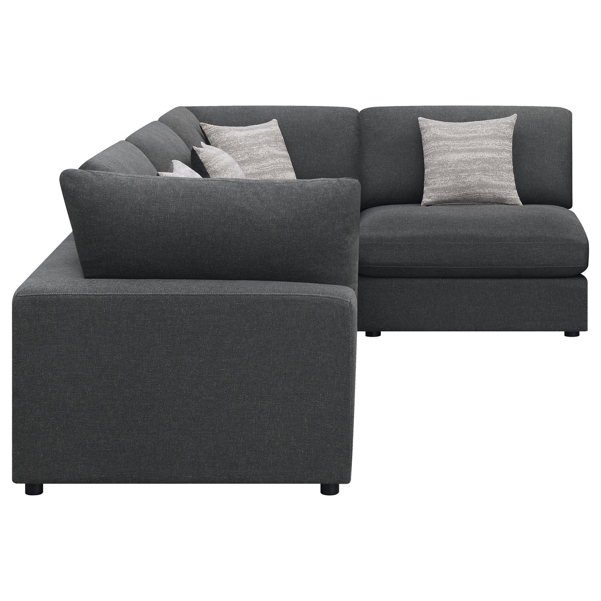 Serene Charcoal Upholstered 4-Piece Modular Sectional from Coaster - Luna Furniture