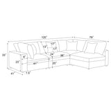 Serene Charcoal Upholstered 4-Piece Modular Sectional from Coaster - Luna Furniture