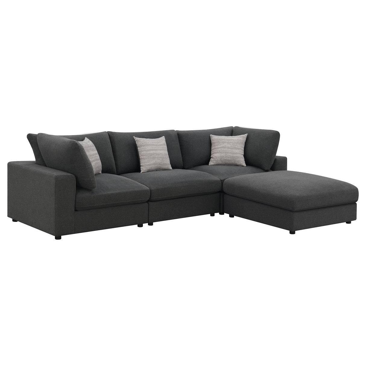 Serene Charcoal Upholstered 4-Piece Modular Sectional from Coaster - Luna Furniture