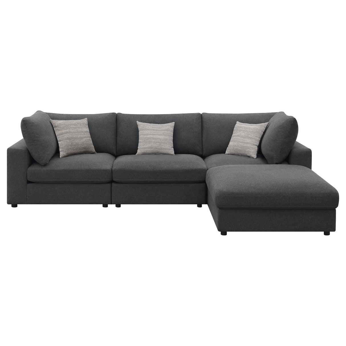 Serene Charcoal Upholstered 4-Piece Modular Sectional from Coaster - Luna Furniture