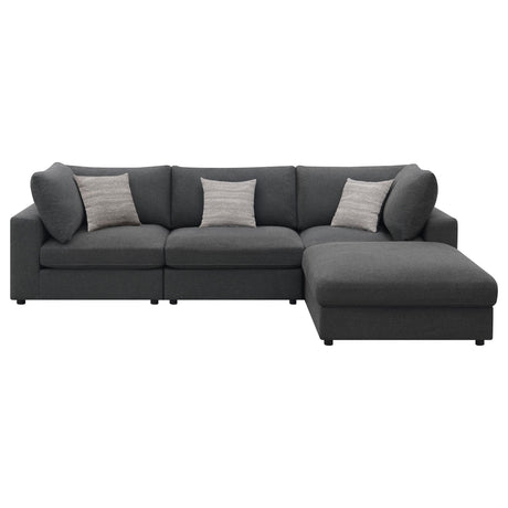 Serene Charcoal Upholstered 4-Piece Modular Sectional from Coaster - Luna Furniture