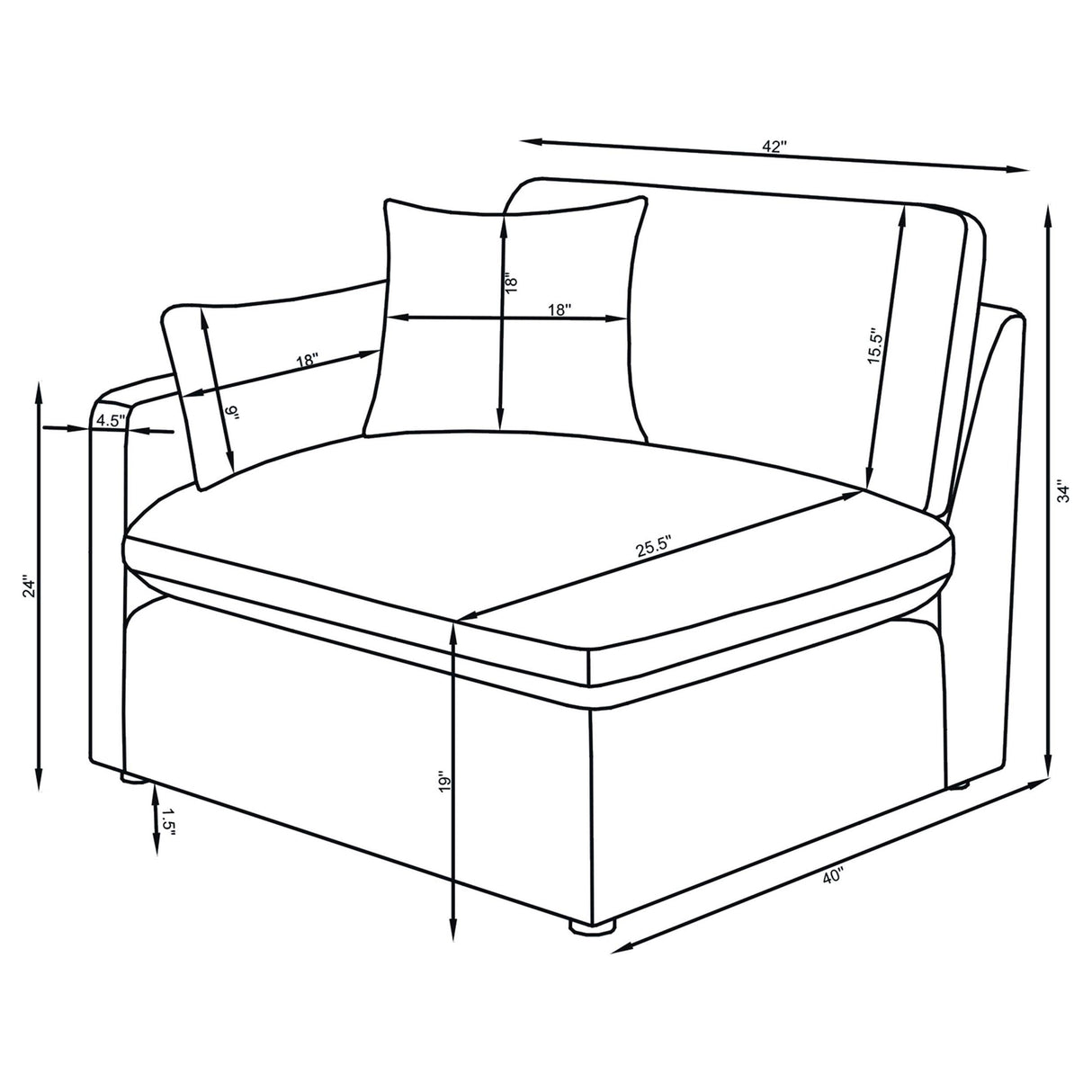 Hobson Ivory 4-piece Upholstered Modular Sectional Sofa from Coaster - Luna Furniture
