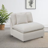 Hobson Off-White Cushion Back Armless Chair from Coaster - Luna Furniture