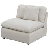 Hobson Off-White Cushion Back Armless Chair from Coaster - Luna Furniture