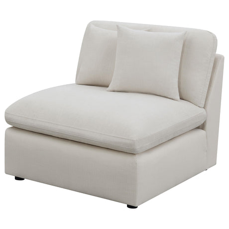 Hobson Off-White Cushion Back Armless Chair from Coaster - Luna Furniture