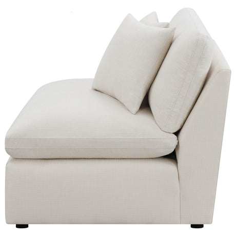 Hobson Off-White Cushion Back Armless Chair from Coaster - Luna Furniture