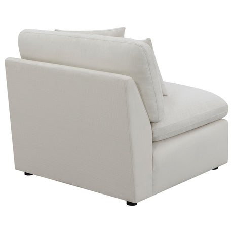 Hobson Off-White Cushion Back Armless Chair from Coaster - Luna Furniture