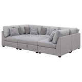 Cambria Gray Upholstered 6-Piece Modular Sectional from Coaster - Luna Furniture