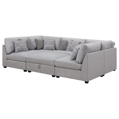 Cambria Gray Upholstered 6-Piece Modular Sectional from Coaster - Luna Furniture