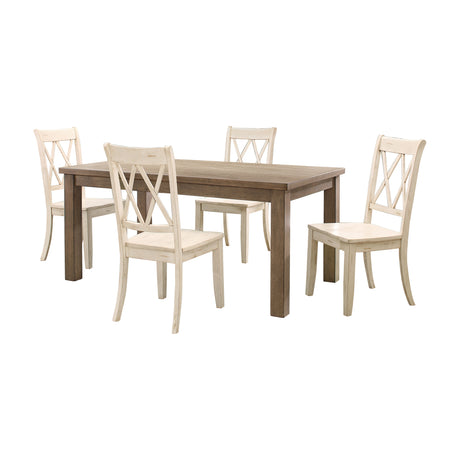 Janina Natural/White 5-Piece Dining Set from Homelegance - Luna Furniture