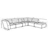 Sunny Natural Upholstered 6-Piece Sectional from Coaster - Luna Furniture