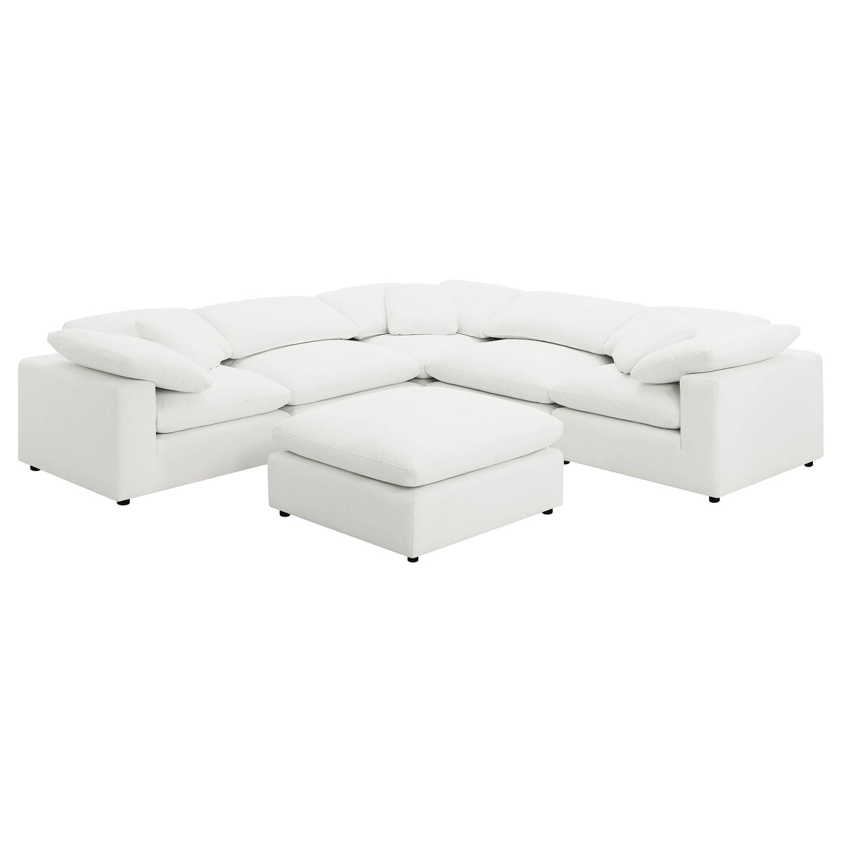 Raleigh Ivory 6-Piece Boucle Upholstered Modular Sectional Sofa from Coaster - Luna Furniture