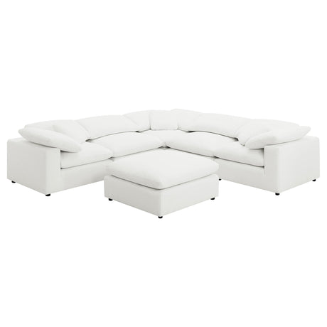 Raleigh Ivory 6-Piece Boucle Upholstered Modular Sectional Sofa from Coaster - Luna Furniture