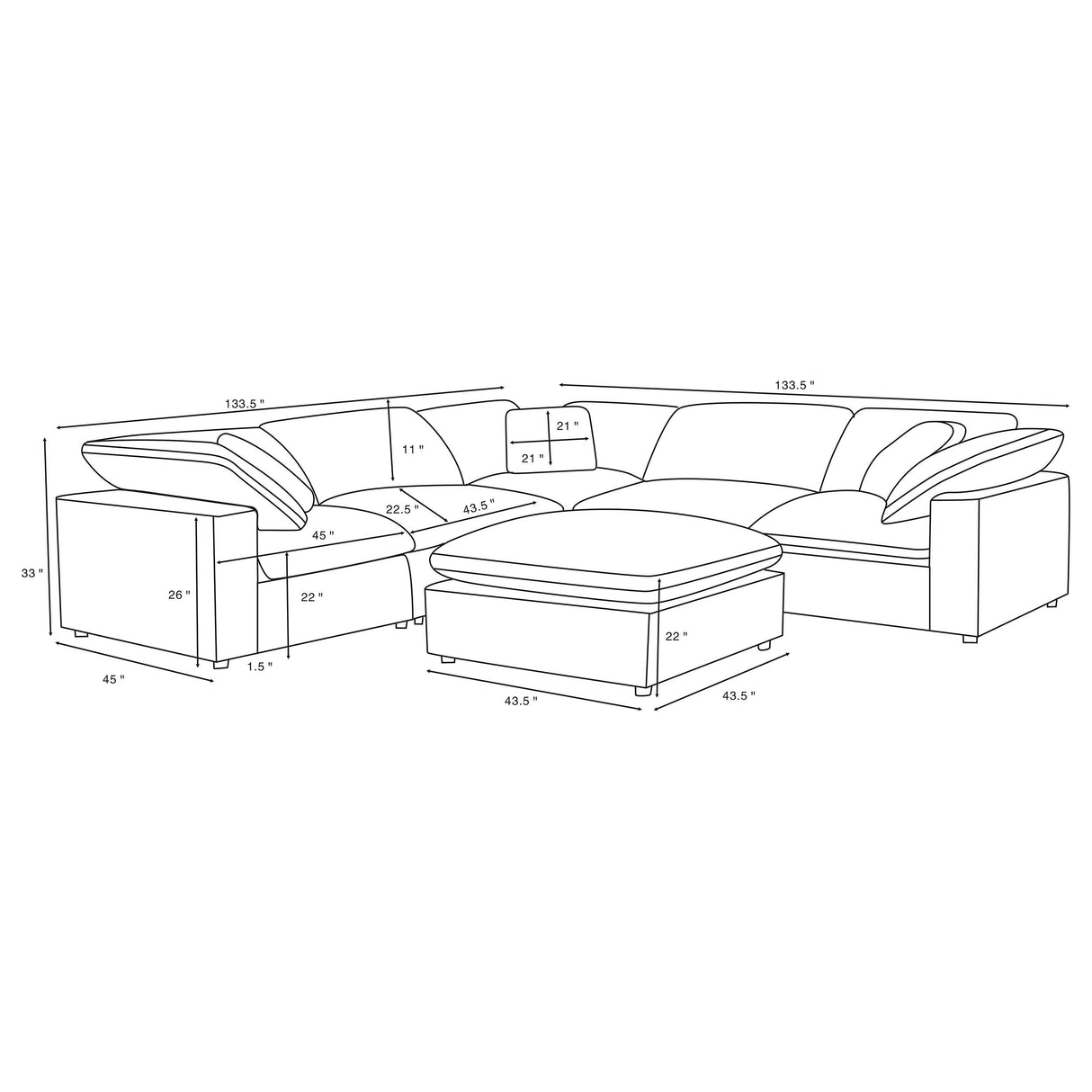 Raleigh Ivory 6-Piece Boucle Upholstered Modular Sectional Sofa from Coaster - Luna Furniture