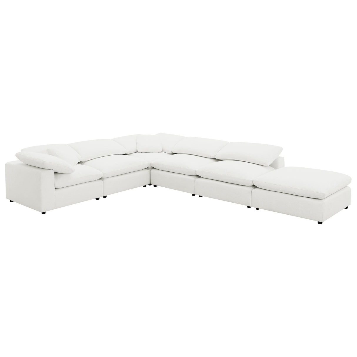Raleigh Ivory 6-Piece Boucle Upholstered Modular Sectional Sofa from Coaster - Luna Furniture
