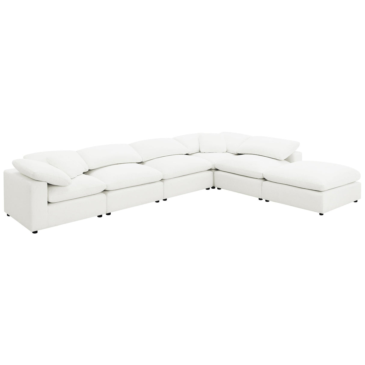 Raleigh Ivory 6-Piece Boucle Upholstered Modular Sectional Sofa from Coaster - Luna Furniture