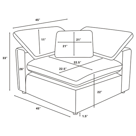 Raleigh Ivory 6-Piece Boucle Upholstered Modular Sectional Sofa from Coaster - Luna Furniture
