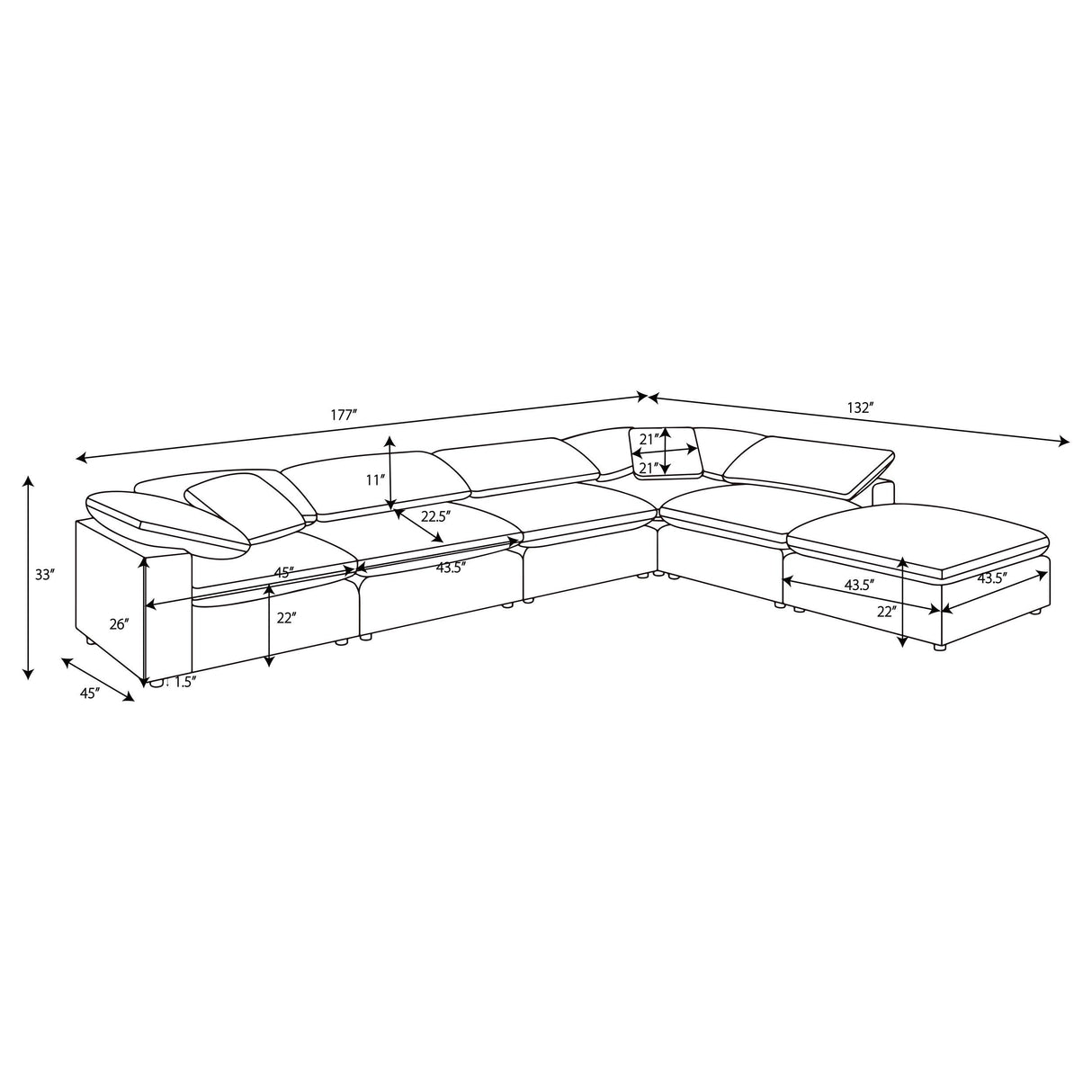 Raleigh Ivory 6-Piece Boucle Upholstered Modular Sectional Sofa from Coaster - Luna Furniture