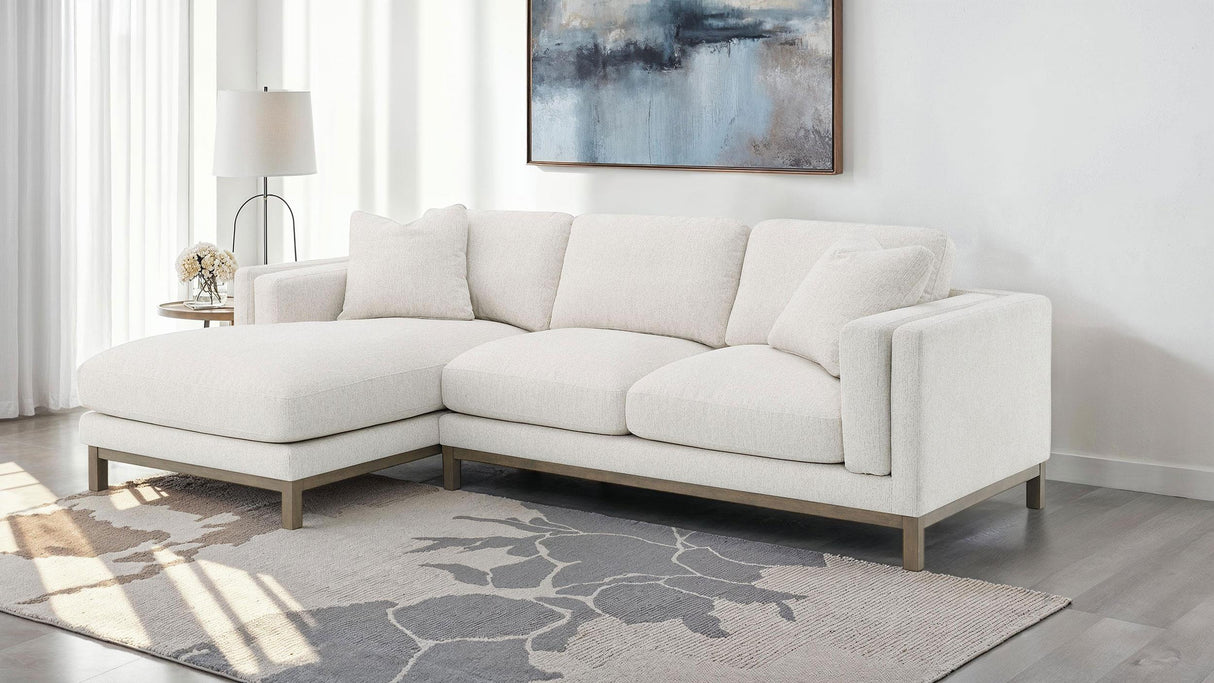 Geneva Sand Boucle Upholstered Sectional Chaise Sofa from Coaster - Luna Furniture