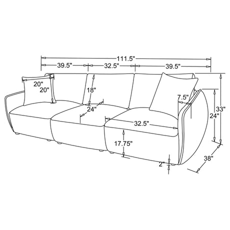Elysia Coral Chenille Upholstered Modular Lounge Sofa from Coaster - Luna Furniture