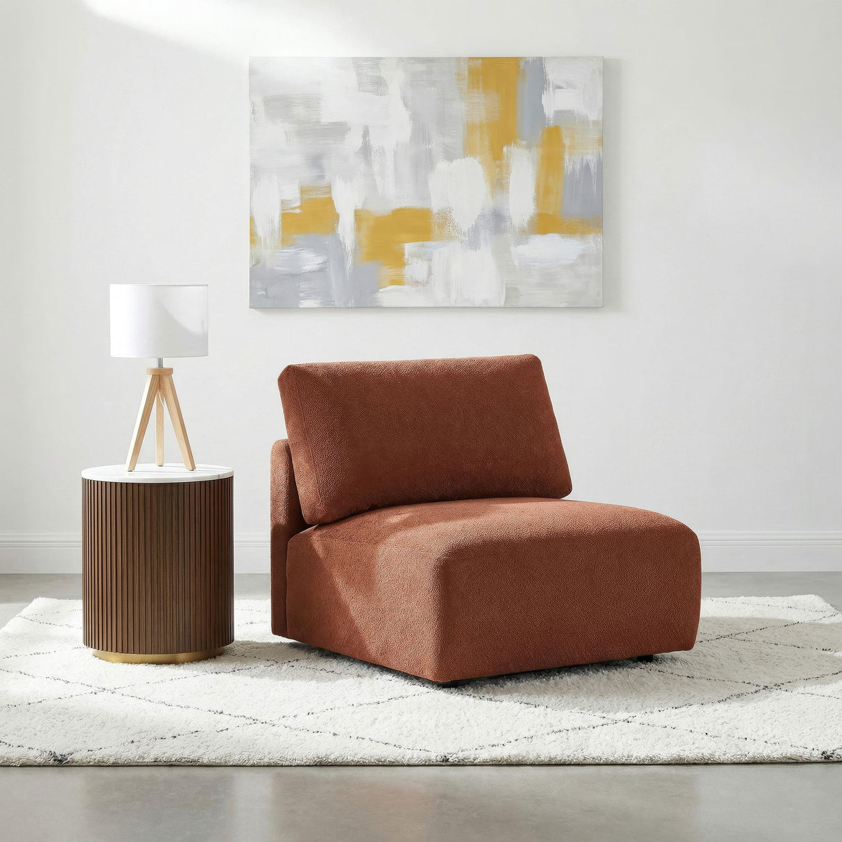 Elysia Coral Chenille Upholstered Modular Armless Chair from Coaster - Luna Furniture